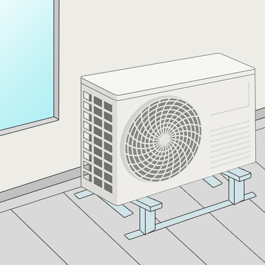 エアコン　屋根置工事