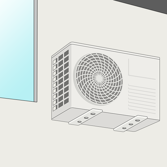 エアコン　壁面工事