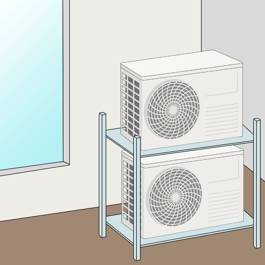 エアコン　二段置工事